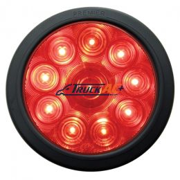10 LED 4" Round Light Kit (Stop, Turn & Tail) - Red LED/Red Lens - United Pacific 38770BRK