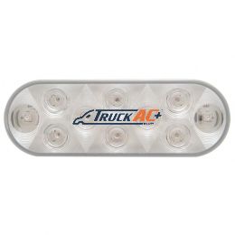 10 LED 6" Oval Light (Stop, Turn & Tail) - Red LED/Clear Lens - United Pacific 38776