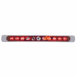 11 LED 17" Light Bar (Stop, Turn & Tail) With Chrome Bezel - Red LED/Red Lens - United Pacific 39251
