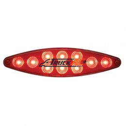 10 LED "Cat's Eye" Light With Bezel (Stop, Turn & Tail) - Red LED/Red Lens - United Pacific 39402