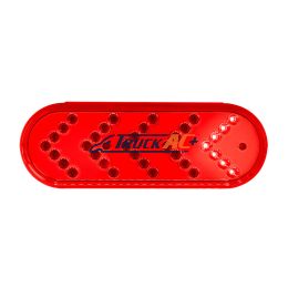35 LED 6" Reflector Oval Sequential Turn Signal Light - Red LED/Red Lens - United Pacific 39476