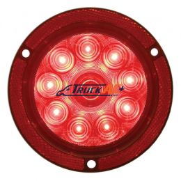 10 LED 4" Round Reflex Flange Mount Light (Stop, Turn & Tail) - Red LED/Red Lens - United Pacific 39656