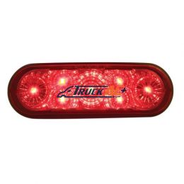 7 LED 6" Oval Reflector Light (Stop, Turn & Tail) - Red LED/Red Lens - United Pacific 39975