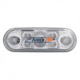 7 LED 6" Oval Reflector Light (Stop, Turn & Tail) - Red LED/Clear Lens - United Pacific 39976