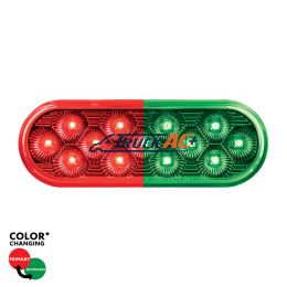 13 LED 6" Oval Double Fury Light (Stop & Turn)-Red & Green LED/Clear Lens - United Pacific 36112
