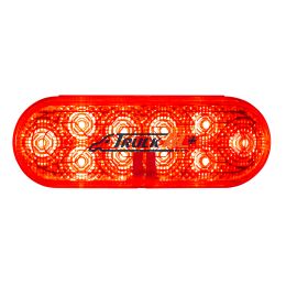 10 LED 6" Oval Light (Stop, Turn & Tail) With Heated Lens - Red LED/Red Lens - United Pacific 36076