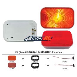 Rectangular Turn Signal Light Kit - Amber Lens - United Pacific 36409AK