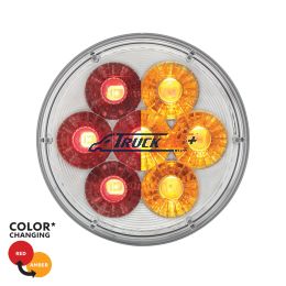 14 LED 4" Round Double Fury Light (Stop, Turn & Tail) - Red & Amber LED/ Clear Lens - United Pacific 36528