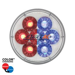 14 LED 4" Round Double Fury Light (Stop, Turn & Tail) - Red & Blue LED/Clear Lens - United Pacific 36529