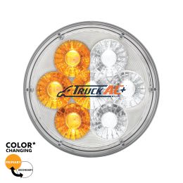 14 LED 4" Round Double Fury Light (Turn Signal) - Amber & White LED/Clear Lens - United Pacific 36532