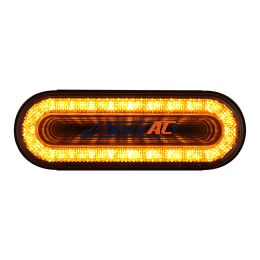 24 LED 6" Oval Mirage Light (Turn Signal) - Amber LED/Clear Lens - United Pacific 36665