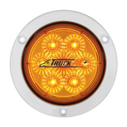 7 LED 4" SS Flange Turn Signal Light - Amber LED/Amber Lens - United Pacific 36915