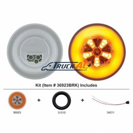 18 LED 4" Round GloLight Kit (Turn Signal) - Amber LED/Amber Lens (Each) - United Pacific 36923BAK