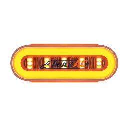 22 LED 6" Oval Clear Lens With Halo Insert GloLight Light - Amber LEDs/Amber Insert (Card) - United Pacific 36925