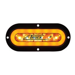 22 LED 6" Oval Flange Mount GloLight (Turn Signal) - Amber LED/Amber Lens - United Pacific 36954