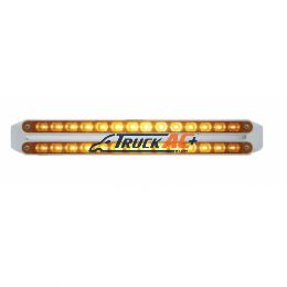 Dual 14 LED 12" Turn Signal Light Bars - Amber LED/Amber Lens - United Pacific 37665