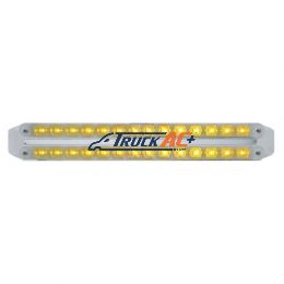 Dual 14 LED 12" Turn Signal Light Bars - Amber LED/Chrome Lens - United Pacific 37675