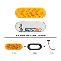 35 LED 6" Oval Sequential Turn Signal Light Kit - Amber LED/Amber Lens - United Pacific 38143BAK