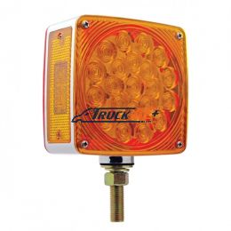 45 LED Single Stud Double Face Turn Signal Light (Passenger) - Amber & Red LED/Amber & Red Lens - United Pacific 38702