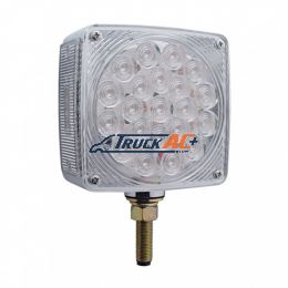 45 LED Single Stud Double Face Turn Signal Light (Passenger) - Amber & Red LED/Clear Lens - United Pacific 38706