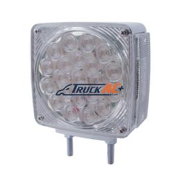 45 LED Double Stud Double Face Turn Signal Light (Driver) - Amber & Red LED/Clear Lens - United Pacific 38707