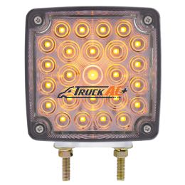 52 LED Double Stud Double Face Turn Signal Light (Driver) - Amber & Red LED/Clear Lens - United Pacific 38758