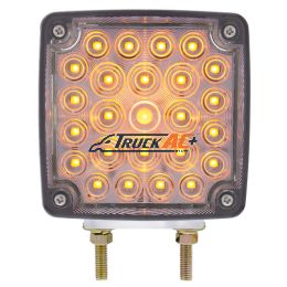 52 LED Double Stud Double Face Turn Signal Light (Passenger) - Amber & Red LED/Clear Lens - United Pacific 38759