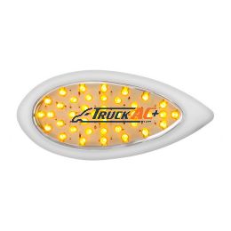 39 LED "Teardrop" Turn Signal Light With Bezel - Amber LED/Clear Lens - United Pacific 38807