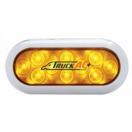 10 LED 6" Oval Flange Mount Turn Signal Light With Bezel - Amber LED/Amber Lens - United Pacific 38901B