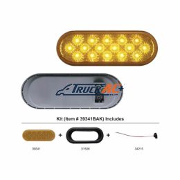 16 LED 6" Oval Reflector Turn Signal Light Kit - Amber LED/Amber Lens - United Pacific 39341BAK