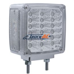 39 LED Reflector Double Face Turn Signal Light (Passenger) - Amber & Red LED/Clear Lens - United Pacific 39380