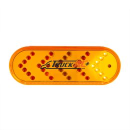 35 LED 6" Reflector Oval Sequential Turn Signal Light - Amber LED/Amber Lens - United Pacific 39475