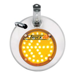 4084R, 8-1/2" 430 Stainless Steel Convex Heated Mirror With LED - Passenger - United Pacific 86506