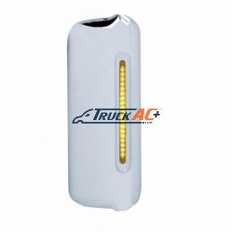 Mirror Cover With 19 LED 12" Reflector Light Bar For 2005+ Freightliner (Passenger) - Amber LED/Amber Lens - United Pacific 42304