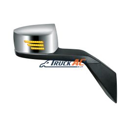 82361059 Chrome Hood Mirror Assembly With Sequential LED Turn Signal For 2004-2017 Volvo VNL-Passenger - United Pacific 42235
