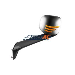 A2273566002 Chrome Hood Mirror Assembly W/ Sequential LED Lights For 2018-2025 Freightliner Cascadia - Driver/Heated - United Pacific 42238