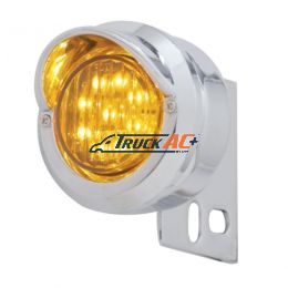 9 LED Mud Flap Hanger End Light With Visor - Amber LED/Amber Lens - United Pacific 10980