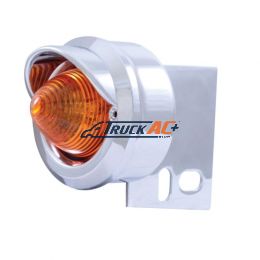 9 LED Beehive Mud Flap Hanger End Light With Visor - Amber LED/Amber Lens - United Pacific 10984