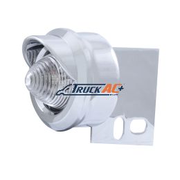 9 LED Beehive Mud Flap Hanger End Light With Visor - Amber LED/Clear Lens - United Pacific 10986
