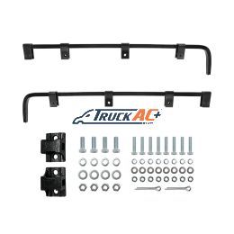 Black Straight Mud Flap Hangers With Mounting Hardware - No Coil (Pair) - United Pacific 67032