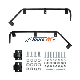 Black Angled Mud Flap Hangers With Mounting Hardware - No Coil (Pair) - United Pacific 67036
