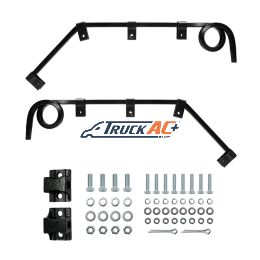 Black Angled Mud Flap Hangers With Mounting Hardware- 1 Coil (Pair) - United Pacific 67037