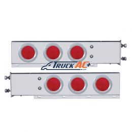 3-3/4" Bolt Pattern Deluxe Stainless Spring Loaded Light Bar With 6X 4" Lights & Bezels (Pair) - United Pacific 22239