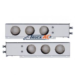 2-1/2" Bolt Pattern 430 SS Spring Loaded Light Bar With Three 4" Light Cutouts (Pair) - United Pacific 22301