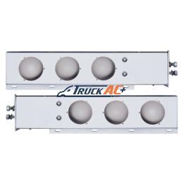 2" Bolt Pattern 430 SS Spring Loaded Light Bar With Three 4" Light Cutouts (Pair) - United Pacific 22302