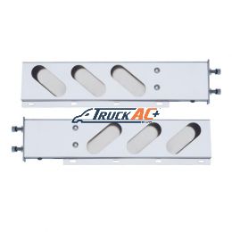 3-3/4" Bolt Pattern Stainless Spring Loaded Light Bar With 6X Oval Light Cutouts (Pair) - United Pacific 22303