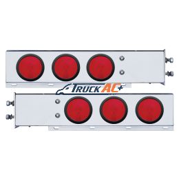 2-1/2" Bolt Pattern Stainless Spring Loaded Light Bar With 6X 4" Lights & Grommets (Pair) - United Pacific 22357