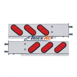 3-3/4" Bolt Pattern Stainless Spring Loaded Light Bar With 6X Oval Lights & Grommets (Pair) - United Pacific 22359
