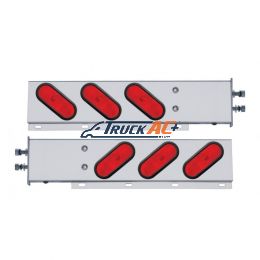 2-1/2" Bolt Pattern Stainless Spring Loaded Light Bar With 6X Oval Lights & Grommets (Pair) - United Pacific 22360