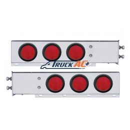 2-1/2" Bolt Pattern Chrome Spring Loaded Light Bar With 6X 4" Lights & Grommets (Pair) - United Pacific 31011